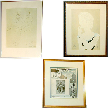 Lot image - Framed Cartoon