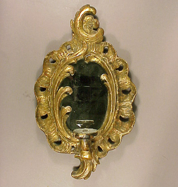 Lot image - Pair of Italian Rococo Style Gilt-Wood Two-Light Sconces