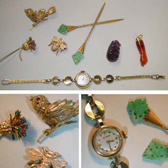 Lot image - Miscellaneous Group of 14 Kt. Gold Jewelry