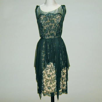 Lot image - Helen Rose Black Lace Cocktail Dress  American, 1950s