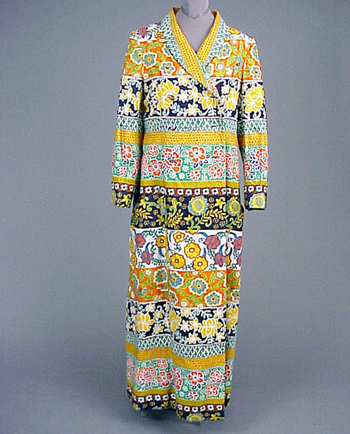 Lot image - Geoffrey Beene Floral Pattern Maxi Coat American, 1970s