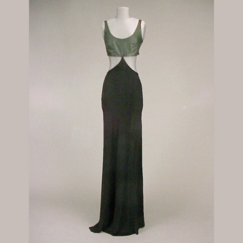 Lot image - Black Bikini Halter Evening Dress Attributed to Scott Barrie American, 1970s