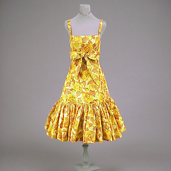 Lot image - Traina-Norell Flounced Cocktail Dress