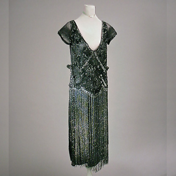 Lot image - Bead Fringed Chemise Dress