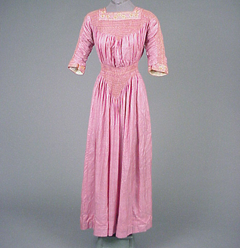 Lot image - Liberty Smocked Silk Dress