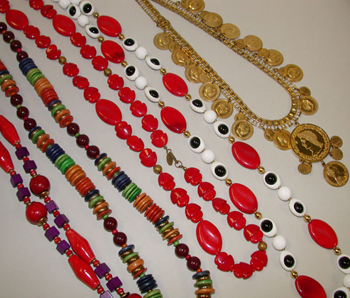 Lot image - Group of Five Miriam Haskell Colorful Necklaces