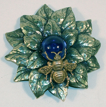 Lot image - Joseff Flower and Bee Brooch