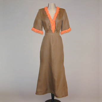 Lot image - Nina Ricci Coral Trimmed Gown