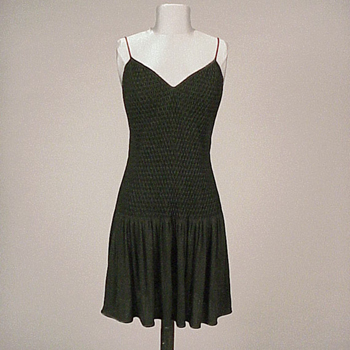 Lot image - Galanos Smocked Black Mini Dress