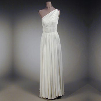 Lot image - Madame Gres White Draped Evening Gown