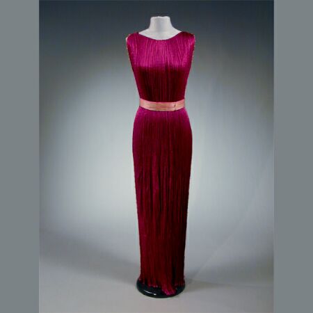 Lot image - Fortuny Garnet Silk Delphos Dress
