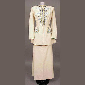 Lot image - Rococo Revival Beaded Evening Suit