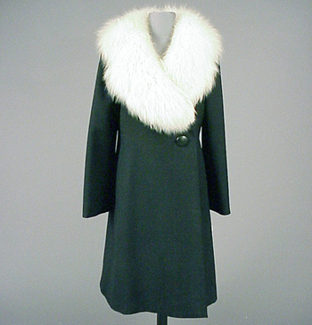 Lot image - Pauline Trigere Fox Trimmed Coat