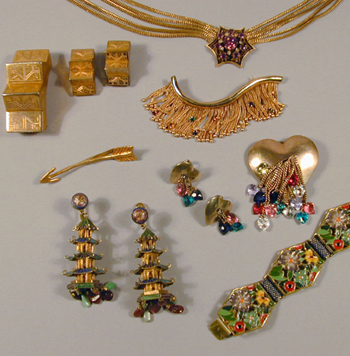 Lot image - Group of Exotic Gilt-Metal Jewelry