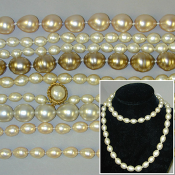 Lot image - Group of Nine Chanel Faux Pearl Necklaces