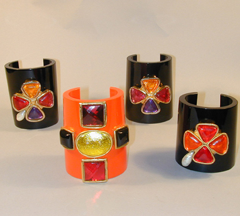 Lot image - Group of Four Large Cuff Bracelets