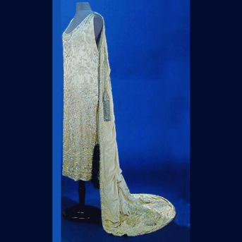 Lot image - Ivory Satin Court Dress and Train