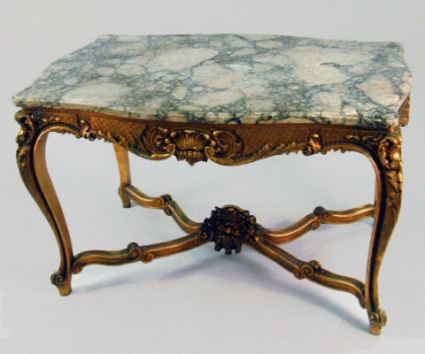 Lot image - Louis XV Style Gilt Carved Wood Center Table
