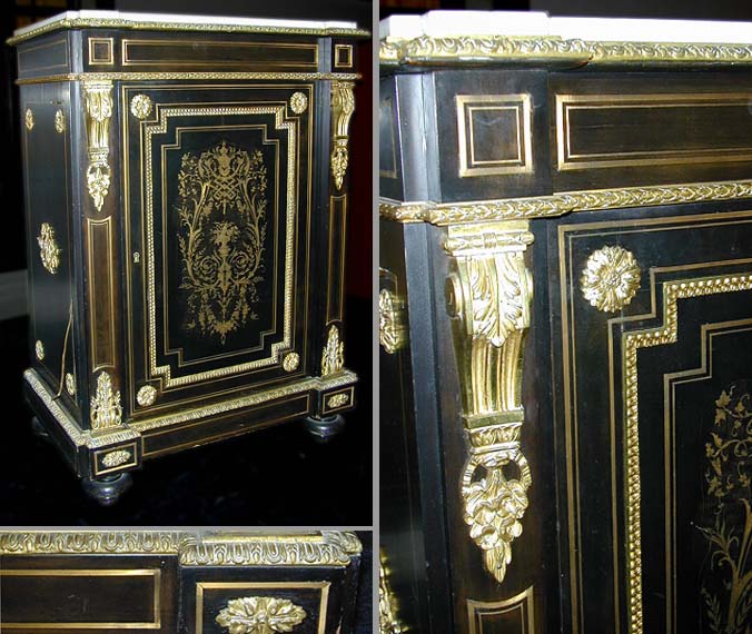 Lot image - Napoleon III Gilt-Bronze Mounted Ebonized Side Cabinet