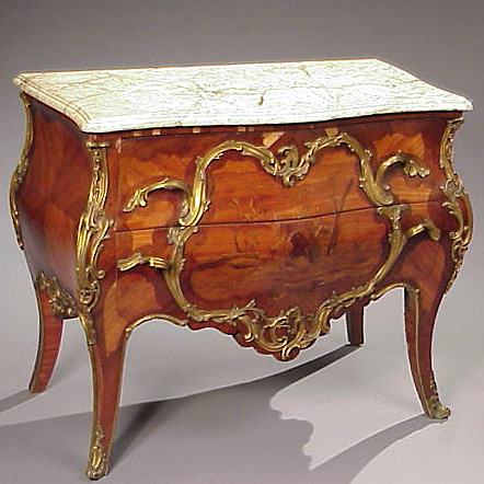 Lot image - Louis XV Style Gilt-Bronze Mounted Marquetry Commode