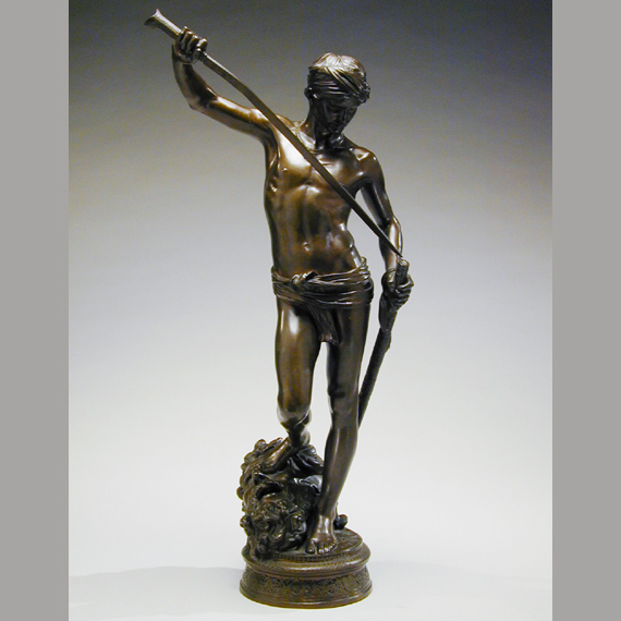 Lot image - Bronze Sculpture David with the Head of Goliath