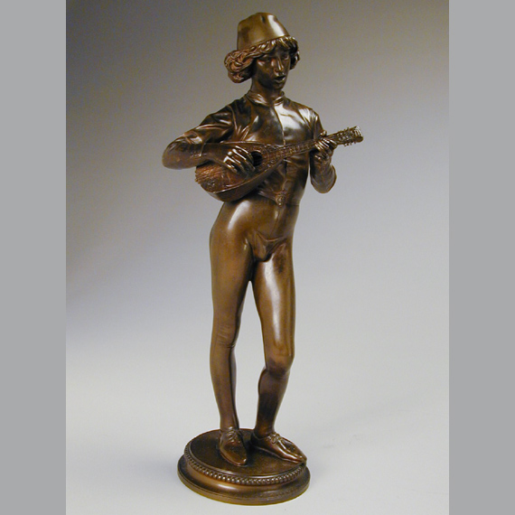 Lot image - Bronze Sculpture Florentine Lute Player