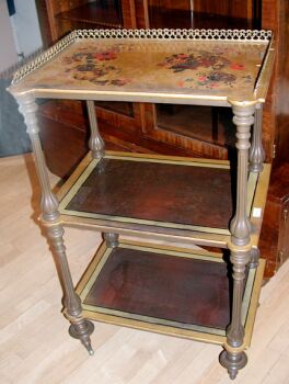 Lot image - Victorian Lacquered Three-Tier Etagere