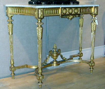 Lot image - Louis XVI Style Gilt Carved Wood Console
