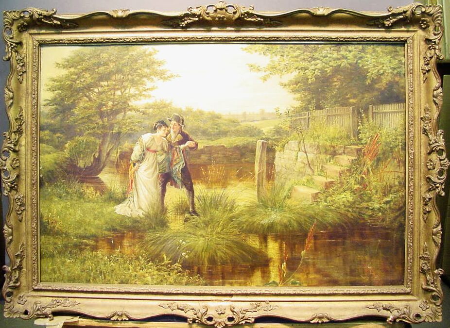 Lot image - Alfred Walter Bayes British, 1832-1909 COURTING COUPLE