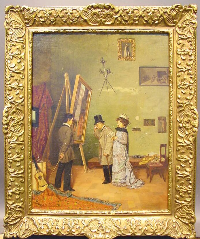 Lot image - Gualtiero De Bacci Venuti Italian, b. 1857 IN THE ARTISTS STUDIO