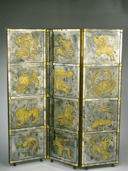 Lot image - Art Deco Mirrored Three-Panel Screen