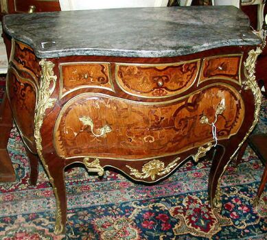 Lot image - Louis XV Style Gilt-Bronze Mounted Inlaid Commode