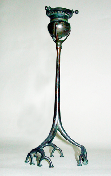 Lot image - Tiffany Studios Bronze Root Candlestick