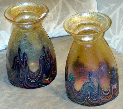 Lot image - Pair of Austrian Art Nouveau Glass Vases