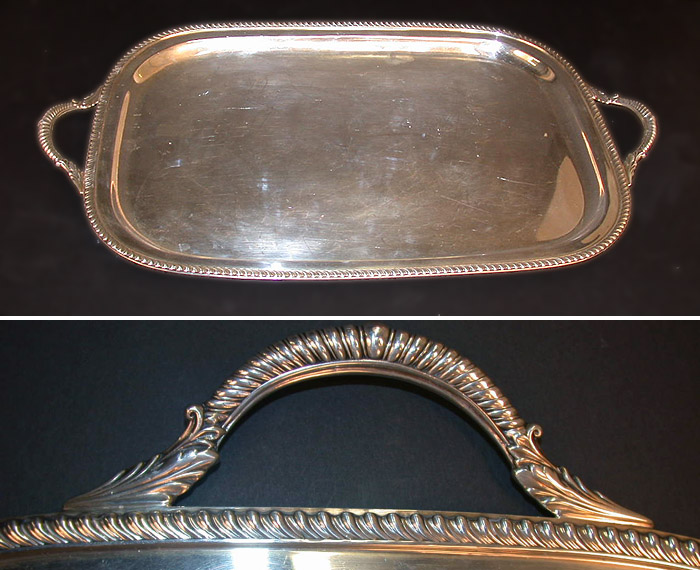 Lot image - American Sterling Silver Two-Handled Tea Tray