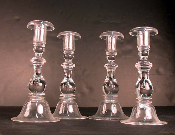 Lot image - Set of Four Steuben Glass Candlesticks