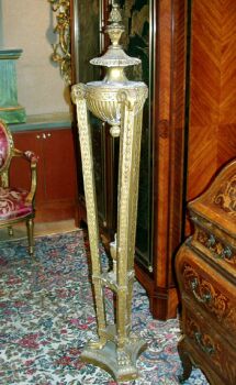 Lot image - Louis XVI Style Gilt Carved Wood Torchere