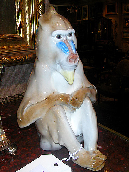 Lot image - Meissen Porcelain Figure of a Seated Monkey