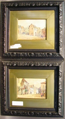 Lot image - Continental School 19th Century VILLAGE SCENES: TWO