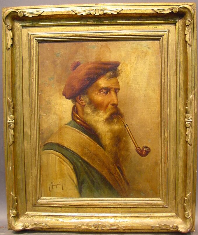 Lot image - Italian School 19th/20th Century BEARDED MAN WITH PIPE