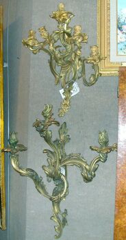 Lot image - Two Louis XV Style Gilt-Bronze Four-Light Candelabra