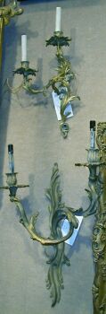 Lot image - Set of Four Louis XV Style Gilt-Bronze Two-Light Sconces