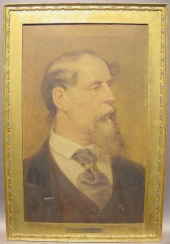 Lot image - British/American School 19th Century PORTRAIT OF CHARLES DICKENS