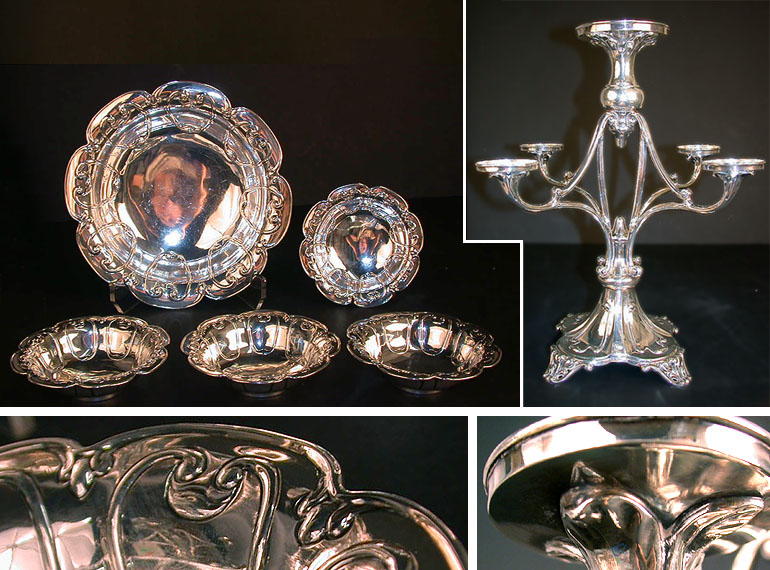 Lot image - English Sterling Silver Epergne London, circa 1906