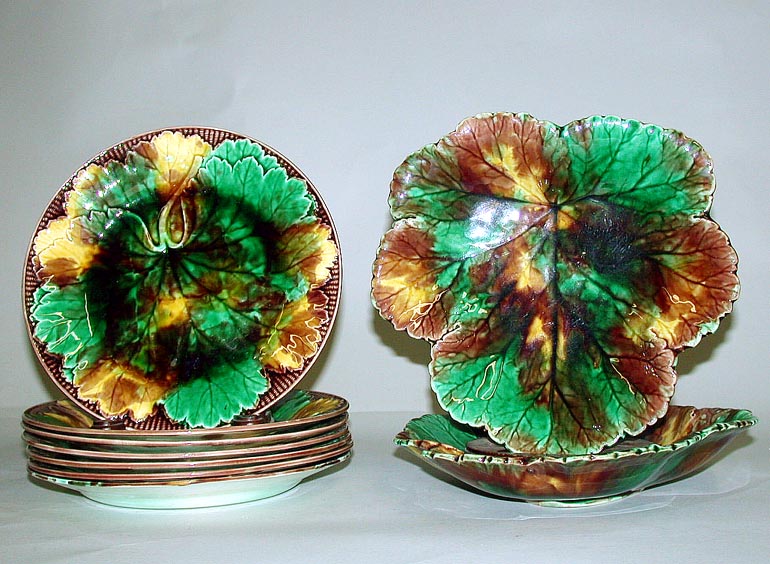 Lot image - Set of Seven Wedgwood Majolica Plates