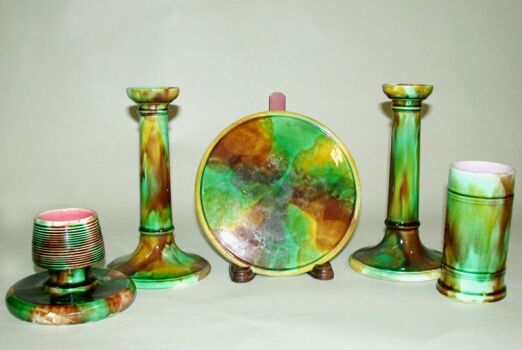 Lot image - Miscellaneous Group of Majolica Table Articles