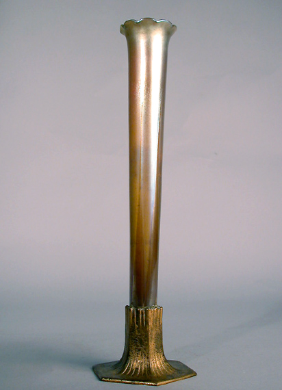 Lot image - Tiffany Favrile Glass and Gilt-Bronze Vase