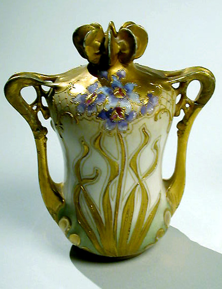 Lot image - Teplitz Pottery Two-Handled Vase