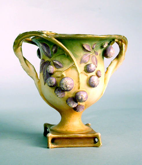 Lot image - Teplitz Pottery Two-Handled Vase