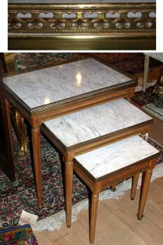 Lot image - Nest of Three Louis XVI Style Fruitwood Tables